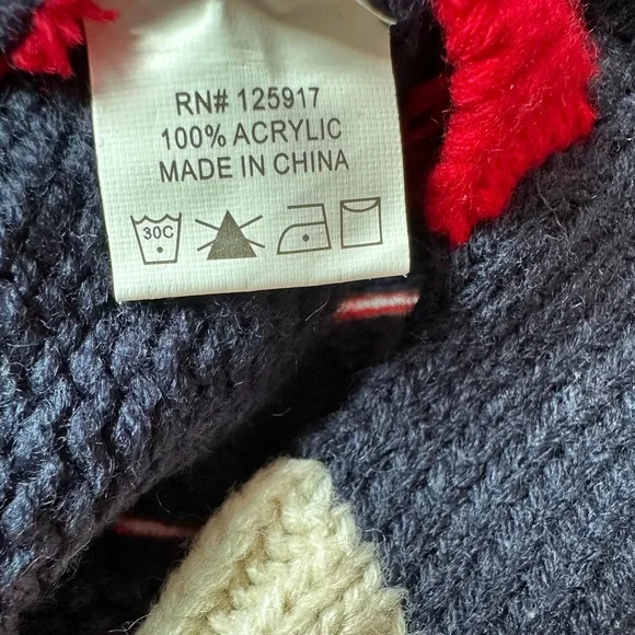 Cozy Knit Dog Sweater with Red Bone Accent - Picture 4 of 4